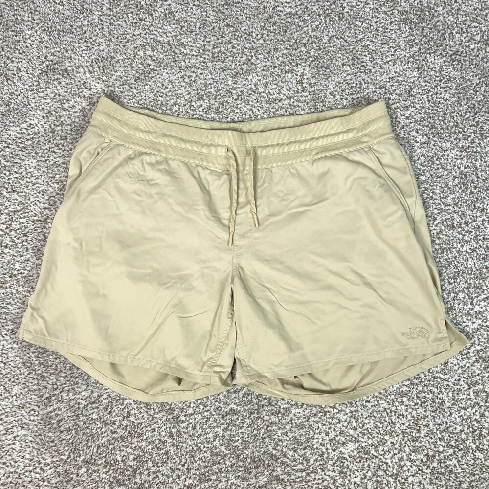 North Face Shorts Womens XXL Beige Hiking Outdoor Gorp Drawstring Pockets Light